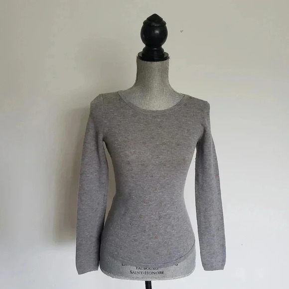 Ann Taylor LOFT Scattered Polka Dot Sweatshirt XS - Picture 1 of 8